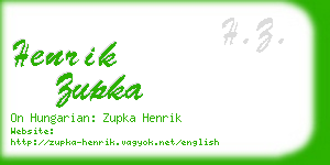 henrik zupka business card